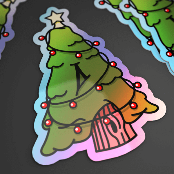 Holographic Holiday Sticker